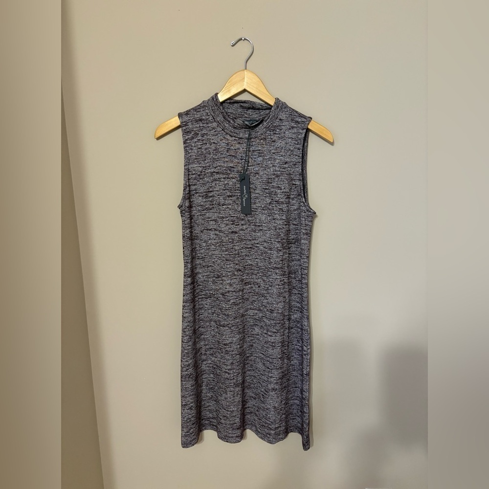 Market&Spruce Vega Knit Swing Dress Sz M Sleeveless High neck Purple Stretch NWT